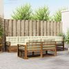 vidaXL Outdoor-Sofagarnitur mit Kissen 7 pcs Natur und Creme