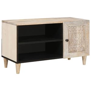 vidaXL TV-Einheiten mit Regal Wei&szlig; 80 x 33 x 46 cm Holzwerkstoff