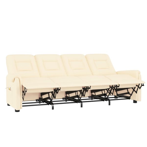 vidaXL 4-Sitzer Massagesessel Creme Kunstleder