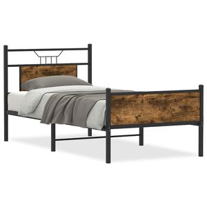 vidaXL Bettgestell ohne Matratze R&auml;uchereiche 90x190 cm Holzwerkstoff