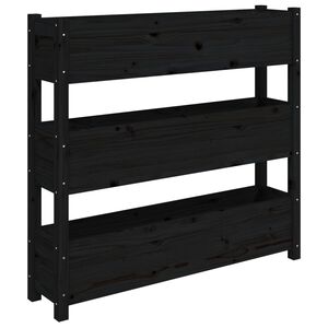 vidaXL Pflanzk&uuml;bel Schwarz 112x25x104,5 cm Massivholz Kiefer