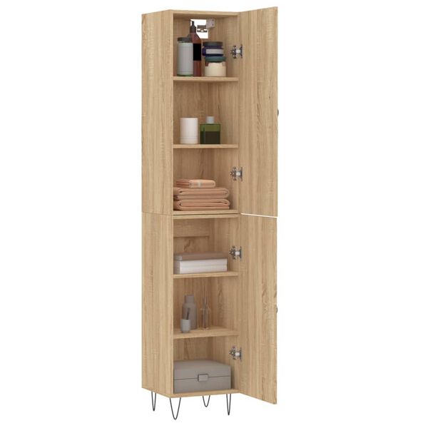 vidaXL Highboard Sonoma-Eiche 34,5x34x180 cm Holzwerkstoff