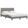 vidaXL Bett mit Matratze "Hanko" Taupe 120x200 cm Stoff