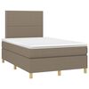 vidaXL Boxspringbett mit Matratze & LED Taupe 120x190 cm Stoff
