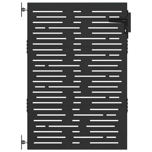vidaXL Gartentor Schwarz 85 x 150 cm Pulverbeschichteter Stahl