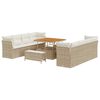 vidaXL Gartensofa-set 11 stk. Beige Poly-Rattan