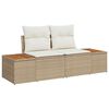 vidaXL Gartensofa-set mit Kissen mit Speicher 12 pcs Beige Poly Rattan