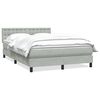 vidaXL Boxspringbett mit Matratze Hellgrau 160x210 cm Samt