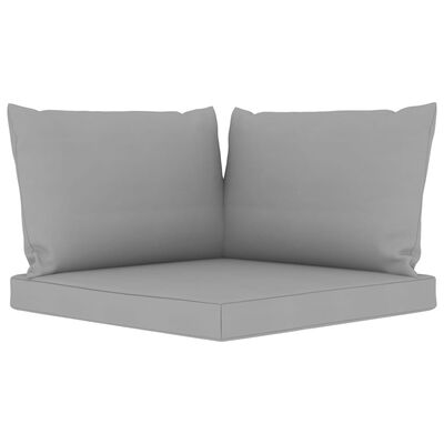 vidaXL Garten-Palettensofa 2-Sitzer mit Kissen in Grau Kiefernholz