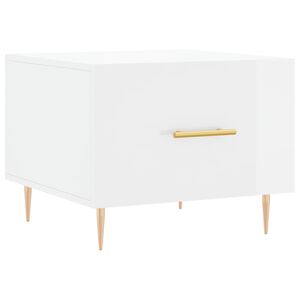 vidaXL Couchtisch Hochglanz-Wei&szlig; 50x50x40 cm Holzwerkstoff