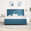 vidaXL LED Boxspringbett mit Matratze Blau 180 x 200 cm Samt