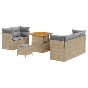 vidaXL Garten-Sofa-Set mit Kissen 8 pcs Beige und Hellgrau