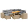 vidaXL 8-tlg. Garten-Sofagarnitur mit Kissen Beige Poly Rattan