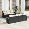vidaXL Gartensofa-set mit Kissen mit Speicher 8 pcs Schwarz und Creme