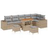 vidaXL Garten-Sofa-Set mit Kissen mit Kissen 9 pcs Beige und Hellgrau