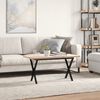 vidaXL Couchtisch X-Gestell 100x50x45,5 cm Massivholz Kiefer Stahl