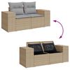 vidaXL Gartensofa-set mit Kissen 9 pcs Beige und Hellgrau Poly Rattan