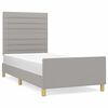 vidaXL Bettgestell ohne Matratze Hellgrau 100x200 cm Stoff