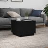 vidaXL Couchtisch mit LED-Leuchten Schwarz Eichen-Optik 50x50x40 cm