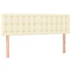vidaXL Boxspringbett mit Matratze Creme 140x190 cm Kunstleder