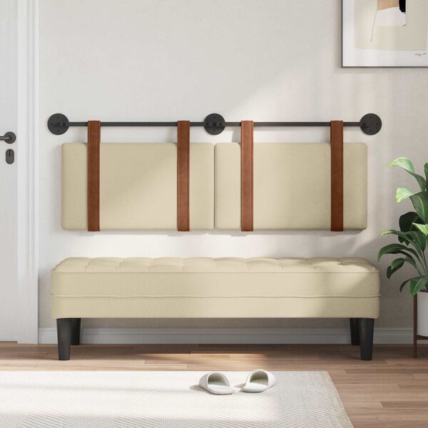 vidaXL H&auml;ngevorderseite Wandmontiert Creme 130 x 55 x 5 cm Antikes PU