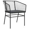 vidaXL 3-tlg. Garten-Essgruppe mit Kissen Schwarz Poly Rattan Glas