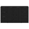 vidaXL Sideboard 3 pcs Schwarz Eichen-Optik Holzwerkstoff