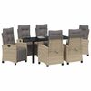 vidaXL Garten Essgruppe 7 pcs Beige Poly-Rattan