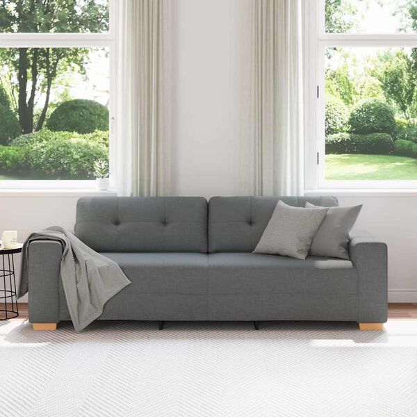 vidaXL 3-Sitzer-Sofa Dunkelgrau 220x78x80 cm Stoff