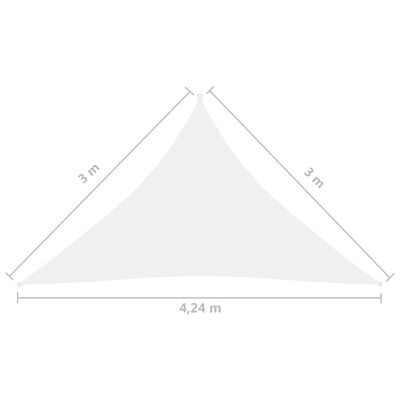 vidaXL Sonnensegel Oxford-Gewebe Dreieckig 3x3x4,24 m Weiß