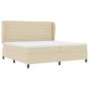 vidaXL Boxspringbett mit Matratze Creme 200 x 200 cm Stoff