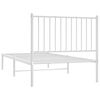 vidaXL Bettgestell mit Kopfteil Metall Weiß 90x190 cm