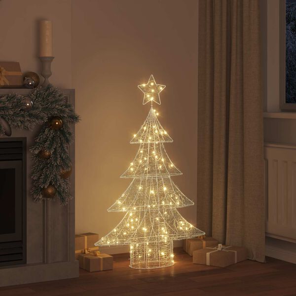 vidaXL Weihnachtsbaum mit 100 LEDs Warmwei&szlig; 120 cm Acryl