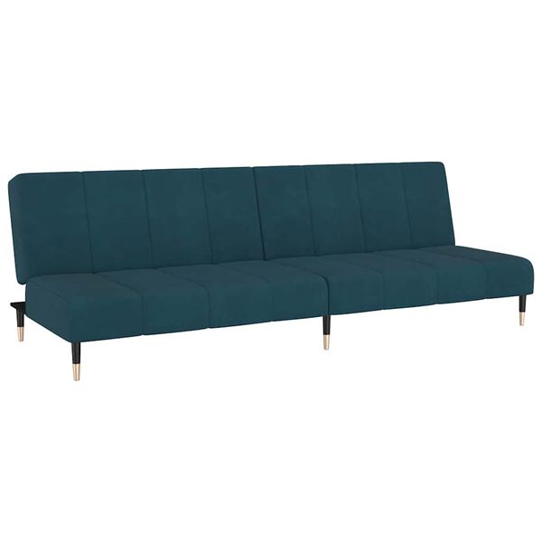 vidaXL Schlafsofa 2-Sitzer Blau Samt