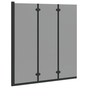vidaXL Bad-Duschschirm Schwarz 130 x 138 cm Geh&auml;rtetes Glas