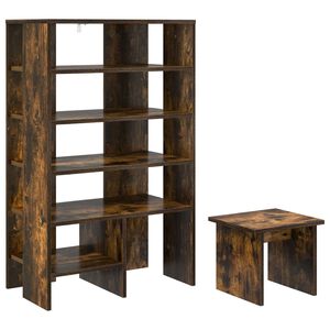 vidaXL Schuhschrank 2 stk. 62 x 35 x 100 cm Holzwerkstoff R&auml;uchereiche
