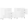 vidaXL Sideboards 2 Stk. Wei&szlig; Holzwerkstoff