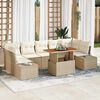 vidaXL Garten-Sofa-Set mit Speicher 8 pcs Beige Poly Rattan
