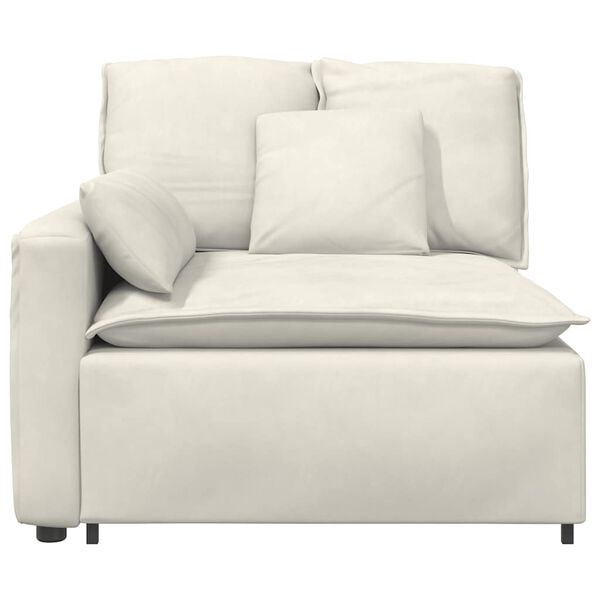 vidaXL Modulares Sofa Endmodul mit Armlehne Kissen Creme 100 cm