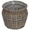 vidaXL Blumentopfkorb mit Speicher 2 pcs Grau Lacak Rattan