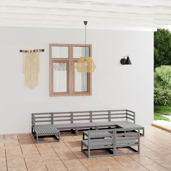 vidaXL 10-tlg. Garten-Lounge-Set Massivholz Kiefer