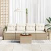 vidaXL Gartensofa-set mit Kissen 5 pcs Beige Poly-Rattan