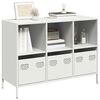 vidaXL Sideboard Wei&szlig; 101,5x39x73,5 cm Kaltgewalzter Stahl