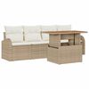 vidaXL Garten-Sofa-Set 5 stk. Beige Poly Rattan
