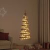 vidaXL Weihnachtsbaum mit 50 LEDs Natur 120 cm Massives Eschenholz