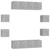 vidaXL 8-tlg. TV-Schrank-Set Betongrau Holzwerkstoff
