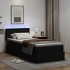 vidaXL Bett mit Stauraum und LED Schwarz 90 x 190 cm Kunstleder