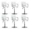 vidaXL Esszimmerst&uuml;hle 6 Stk. Drehbar Wei&szlig; Kunstleder