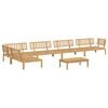 vidaXL Sofa Set mit Kissen Uni 6 pcs Creme Massivholz Akazie