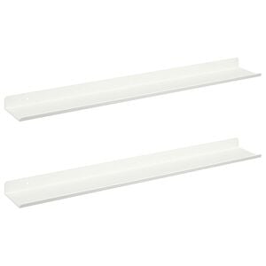 vidaXL Schwebendes Regal 2 stk. Wei&szlig; 60 x 8,5 x 2,5 cm Stahl